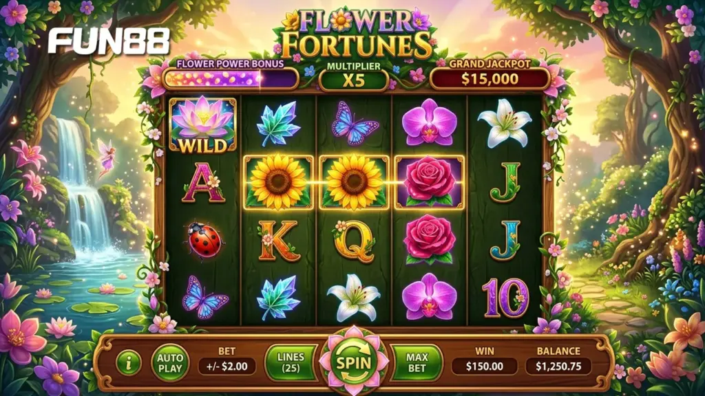 cách chơi Flower Fortunes Slot